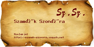 Szamák Szonóra névjegykártya